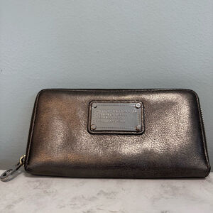 Women's Marc Jacobs Standard Supply Pewter Zip Around Workwear Wallet